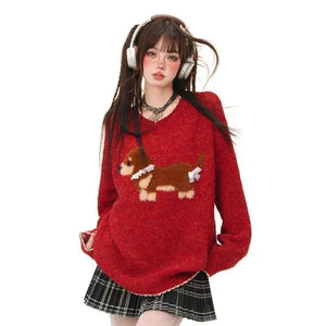 VILZSTUDIOS Cool Animal Print Knitwear Sweater