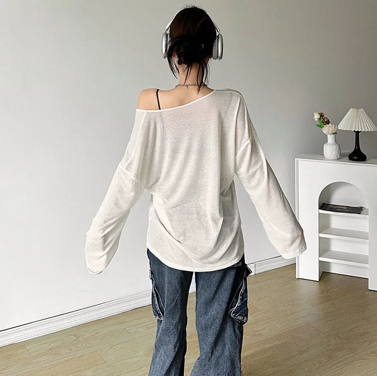 VILZSTUDIOS Trendy Oversized Loose Letter Print Top
