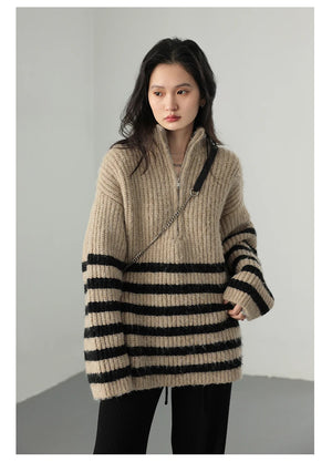 VILZSTUDIOS Cozy Chic Oversize Zip-Up Sweater