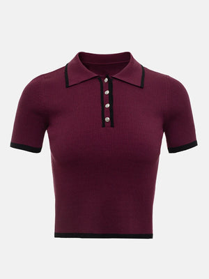 VILZSTUDIOS Chic Slim Fit Knit T-shirt