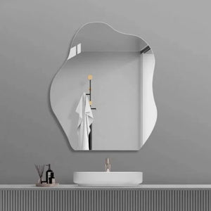 VILZSTUDIOS High Definition Acrylic Irregular Bathroom Mirror Wall Mirror Sticker Anti Shatter Non Glass Living Room Decorative Mirror
