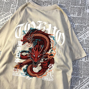 VILZSTUDIOS Vintage Dragon Cotton T-Shirt