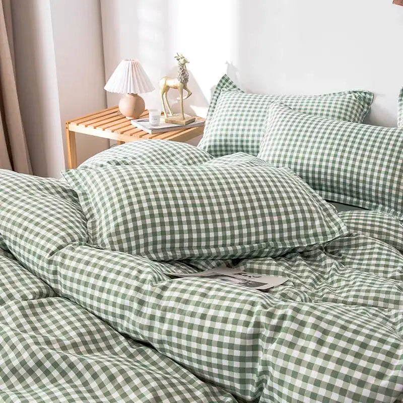 VILZSTUDIOS Soft Plaid Queen Size Duvet Bedding Set