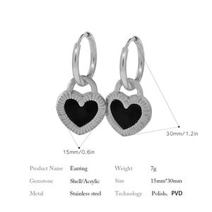 VILZSTUDIOS Black & White Double-sided Heart-shaped Pendant Necklace