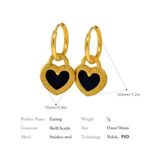 VILZSTUDIOS Black & White Double-sided Heart-shaped Pendant Necklace