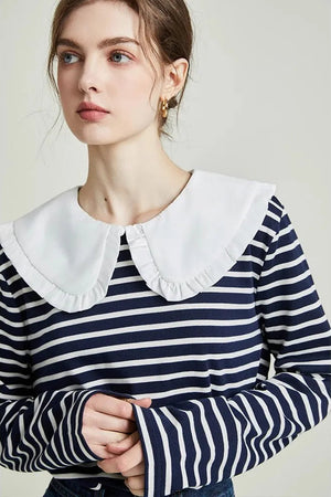 VILZSTUDIOS Classic Striped Long Sleeve Top