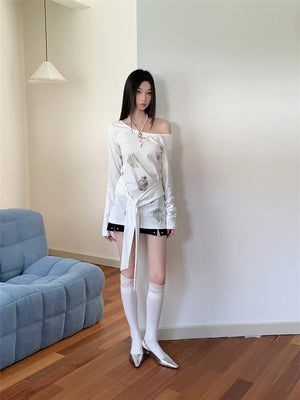VILZSTUDIOS Kawaii Loose Round Neck Long Sleeve Top