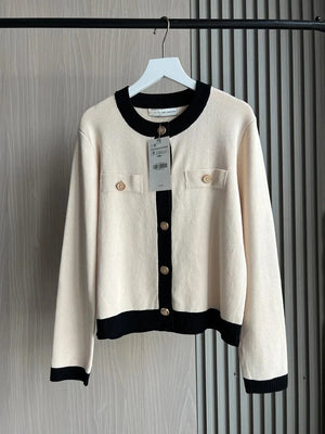VILZSTUDIOS Basic Knitted Round Neck Cardigan