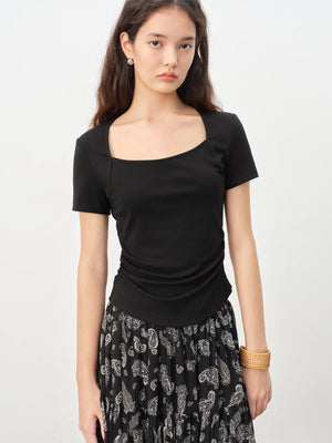 VILZSTUDIOS Slim Fit Square Neck T-Shirt