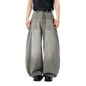 VILZSTUDIOS Oversized Washed Denim Wide Jeans