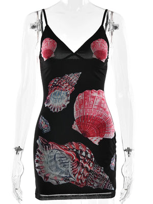 VILZSTUDIOS Black Spaghetti Strap Sexy V-Neck Dress