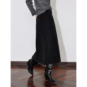 VILZSTUDIOS Thickened Elastic Waist A-Line Winter Skirt