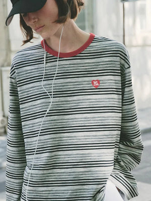 VILZSTUDIOS Striped Oversized Long Sleeve Top