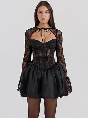 VILZSTUDIOS Elegant Lace Two-Piece Set Dress