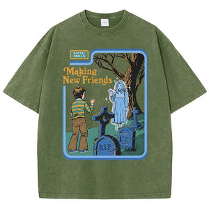 VILZSTUDIOS Retro Washed Oversized Soft Cotton T-Shirt