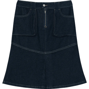 VILZSTUDIOS Retro Denim Fishtail Mini Skirt