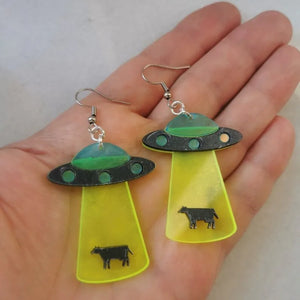 VILZSTUDIOS Embossed UFO Alien Space Acrylic Earring