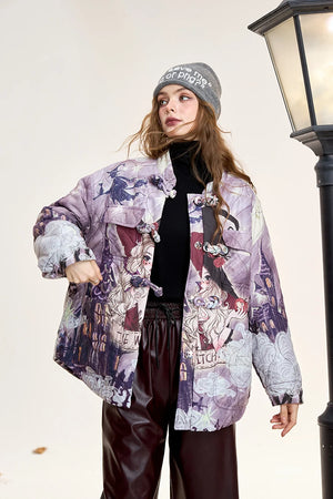 VILZSTUDIOS Trendy Original Printed Puffer Jacket