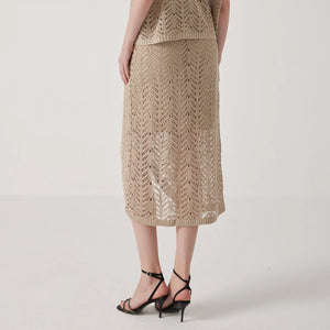 VILZSTUDIOS Luxury Linen Skirt with Hollow Out