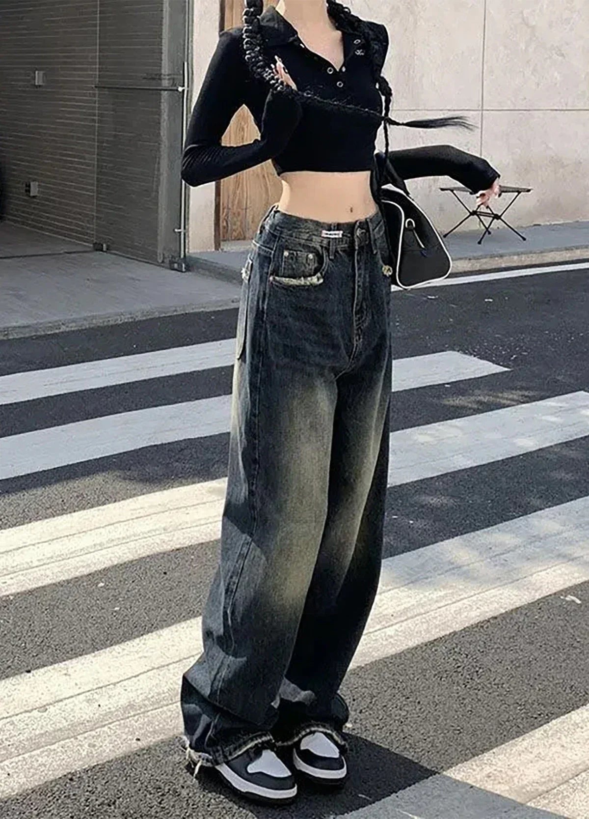 VILZSTUDIOS Retro Loose Wide Leg High Jeans