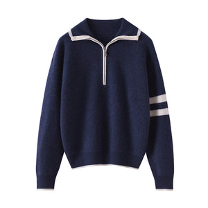 VILZSTUDIOS Cozy Zipped Turtleneck Cashmere Sweater