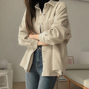 VILZSTUDIOS Cozy Corduroy Loose Fit Shirt