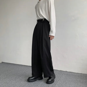 VILZSTUDIOS Dark Academia Black Wide Leg Pants