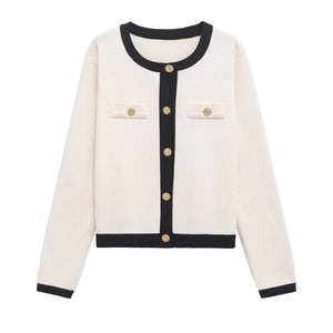 VILZSTUDIOS Basic Knitted Round Neck Cardigan