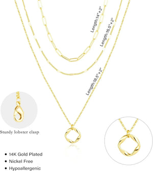 VILZSTUDIOS Layered 14k Gold Plated Necklaces