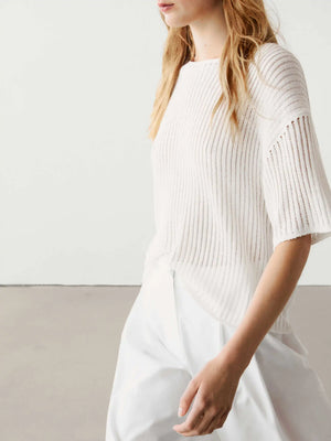 VILZSTUDIOS Beige Cotton Knitted T-shirt