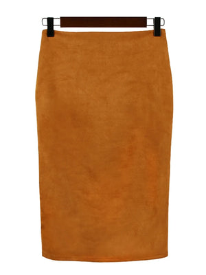 VILZSTUDIOS High Waist Suede Pencil Skirt