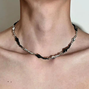 VILZSTUDIOS Irregular Wave Necklace Punk Black White