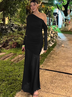 VILZSTUDIOS Sultry One Shoulder Maxi Dress
