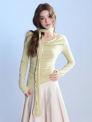VILZSTUDIOS Mint Green Round Neck Long Sleeve Top