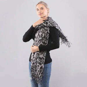 VILZSTUDIOS Designer Brand Leopard Cashmere Scarf Men Winter Scarves Warm Wool Pashmina Thicked Blanket Female Shawls and Wraps