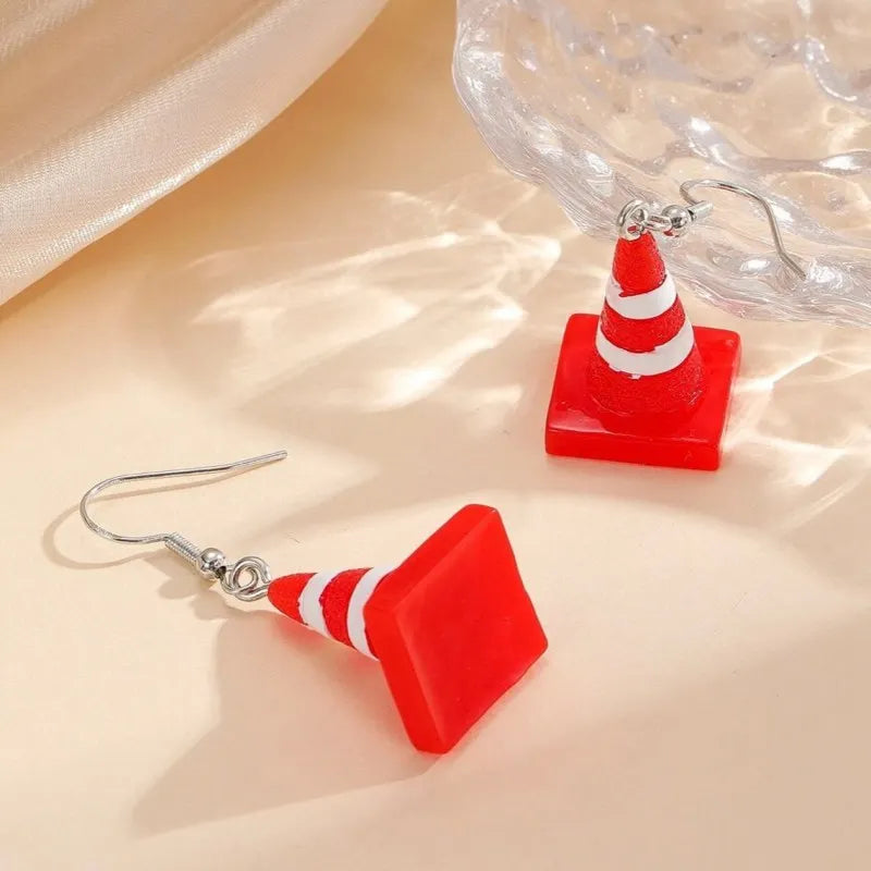 VILZSTUDIOS Vibrant Red Road Cone Drop Earring