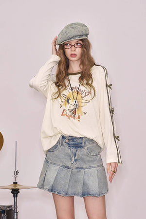 VILZSTUDIOS Oversized Long Bow Sleeve Top