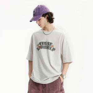 VILZSTUDIOS Cupid Printed Loose Cotton Short T-Shirt