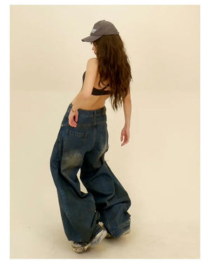 VILZSTUDIOS Trendy Loose Retro Wide Leg Jeans
