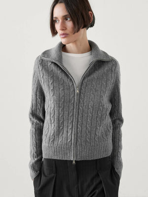 VILZSTUDIOS Casual Knitted High Neck Cardigan