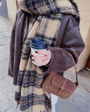 VILZSTUDIOS Nordic Plaid Mohair Scarf