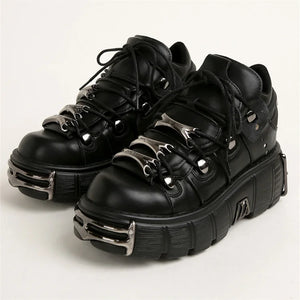 VILZSTUDIOS Gothic Lace-Up Platform Ankle Boots
