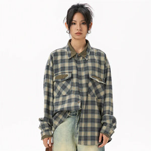 VILZSTUDIOS Plaid Casual Women's Shirt
