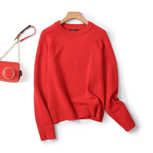 VILZSTUDIOS Red Minimalist Wool Blend Sweater
