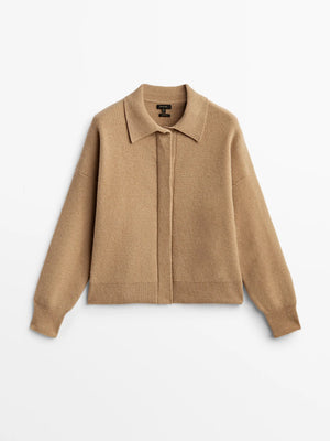 VILZSTUDIOS Classic Wool Blend Knit Cardigan