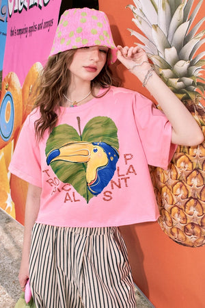 VILZSTUDIOS Loose Printed Petite Straight T-Shirt