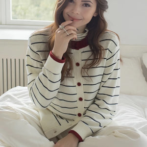 VILZSTUDIOS Everyday Striped Knitted Cardigan