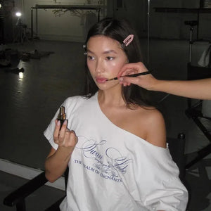 VILZSTUDIOS Oversized Printed Off Shoulder T-Shirt