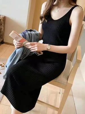 VILZSTUDIOS Elegant Sleeveless Knit Maxi Dress