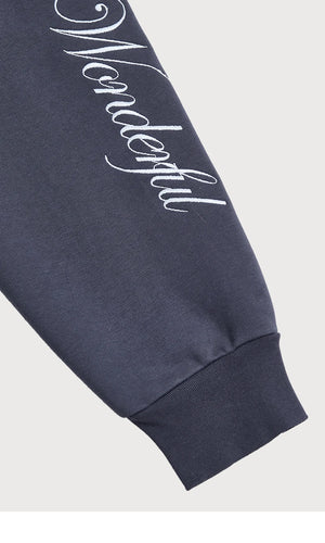 VILZSTUDIOS Vintage Washed Embroidery Boxy Hoodies